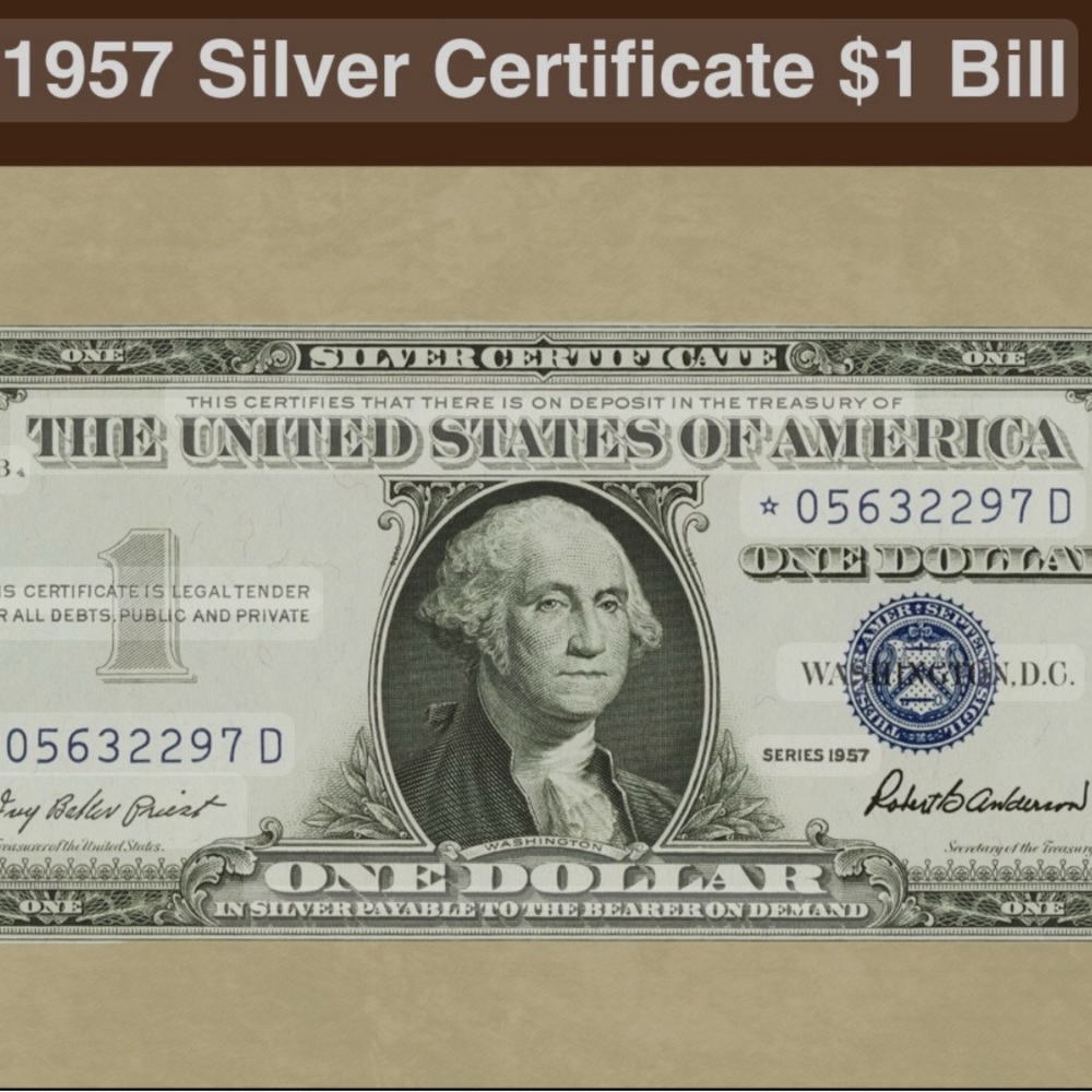 Silver certificate 1 dollar denomination. Great condition! Very rare!